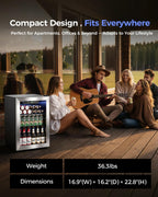 Feelfunn 68 Can Beverage Refrigerator, 1.7CuFt Mini Fridge with Glass Door