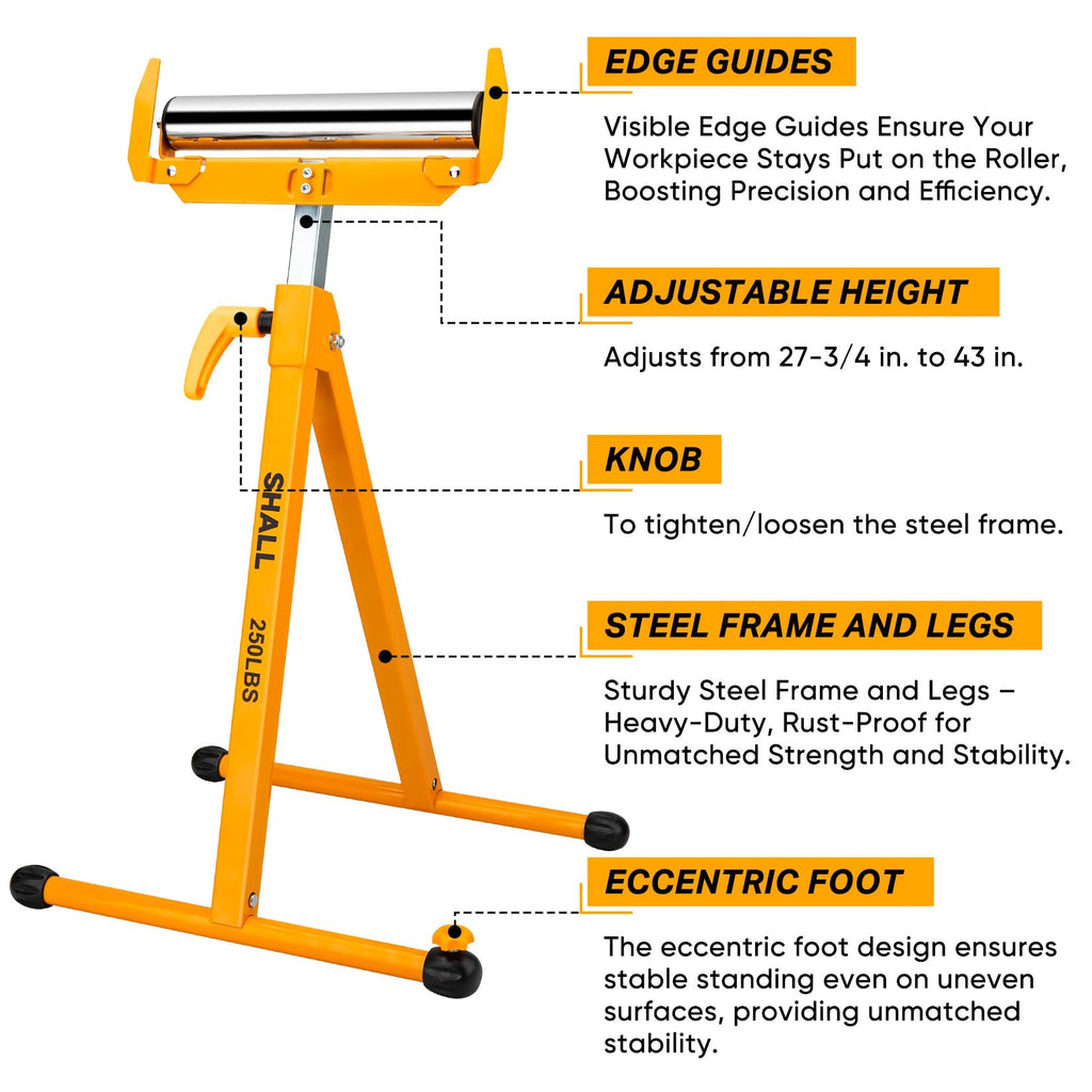 SHALL Roller Stand, Heavy-Duty Folding Roller Stands with 500 LBS Capacity