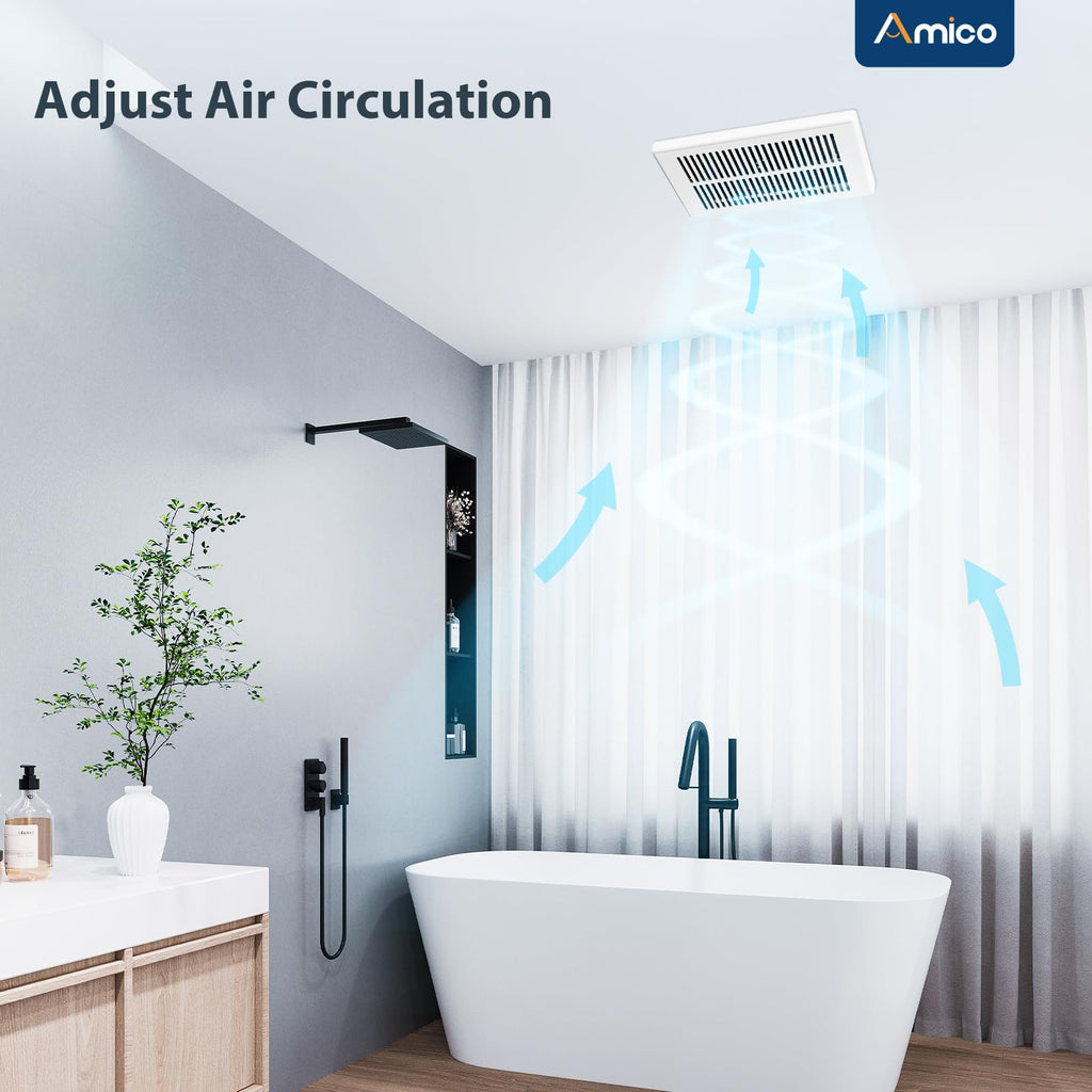 Amico Bathroom Exhaust Fan 2 Pack, 80 CFM, 1.0 Sones - UL Certified
