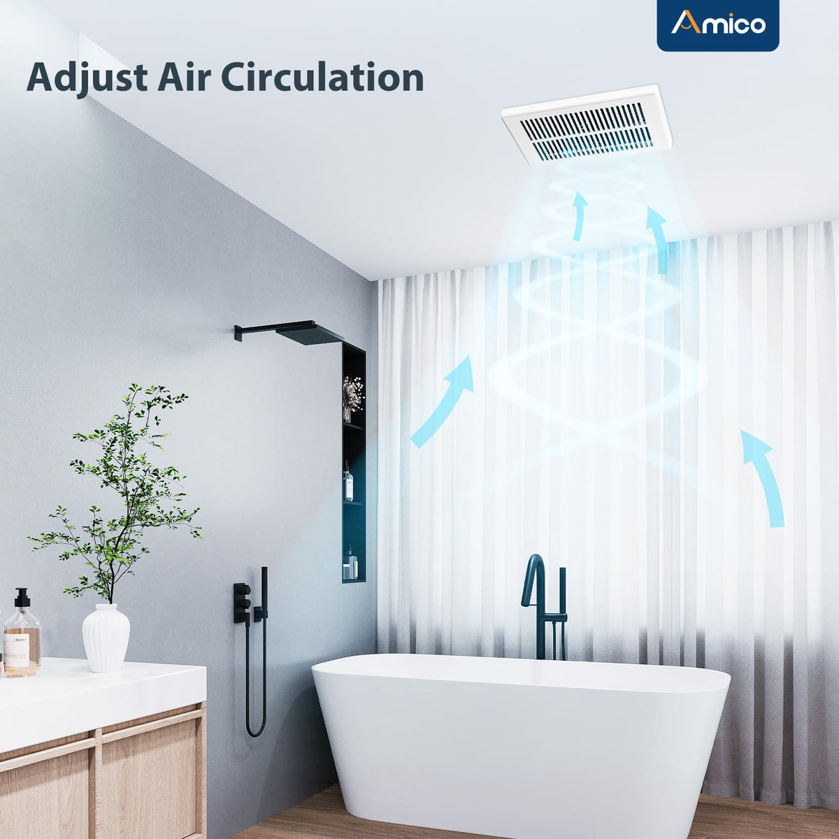 Amico Bathroom Exhaust Fan 2 Pack, 80 CFM, 1.0 Sones - UL Certified