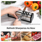 Knife Sharpener, Professional 2 Stage Electric Knife Sharpener for Quick Sharpening & Polishing, with Scissors Sharpener and Metal Dust Collection