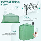 EAGLE PEAK 6x4 Easy Setup Small Pop Up Greenhouse, Clear/Green
