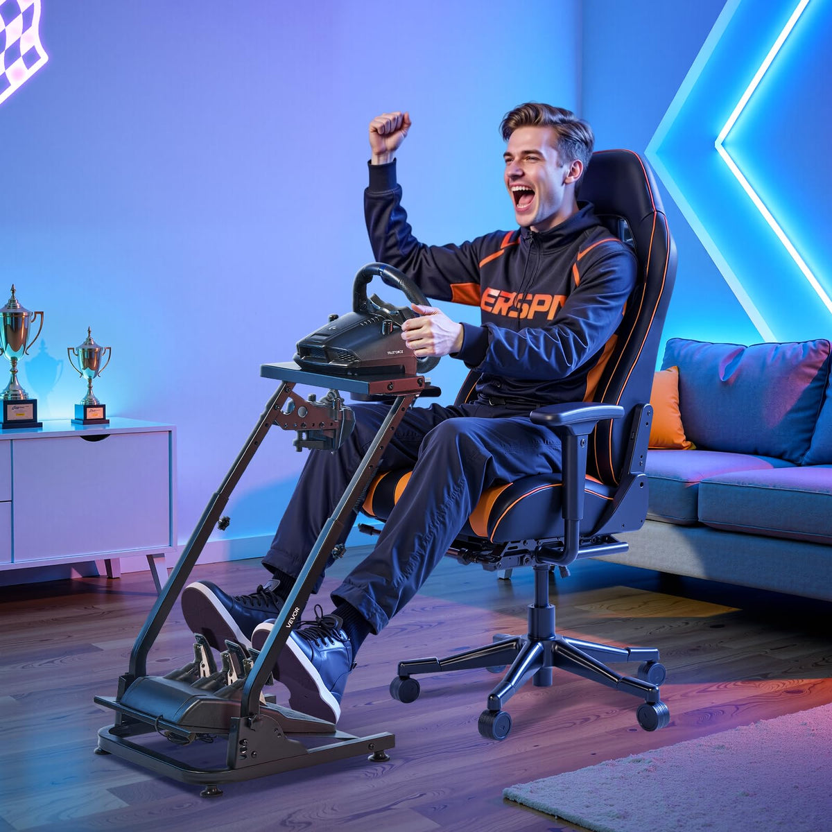 VEVOR Racing Wheel Stand, Adjustable & Foldable Simulator Stand for Logitech G29 G27 G920 G923, Thrustmaster T300RS T300GT T248 TS-PC TSXW Gaming