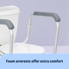 Medline Toilet Handle Safety Rail, Aluminum Grab Bar for Bathroom, 27.5" to 32" Adjustable Height, 250-lb. Capacity