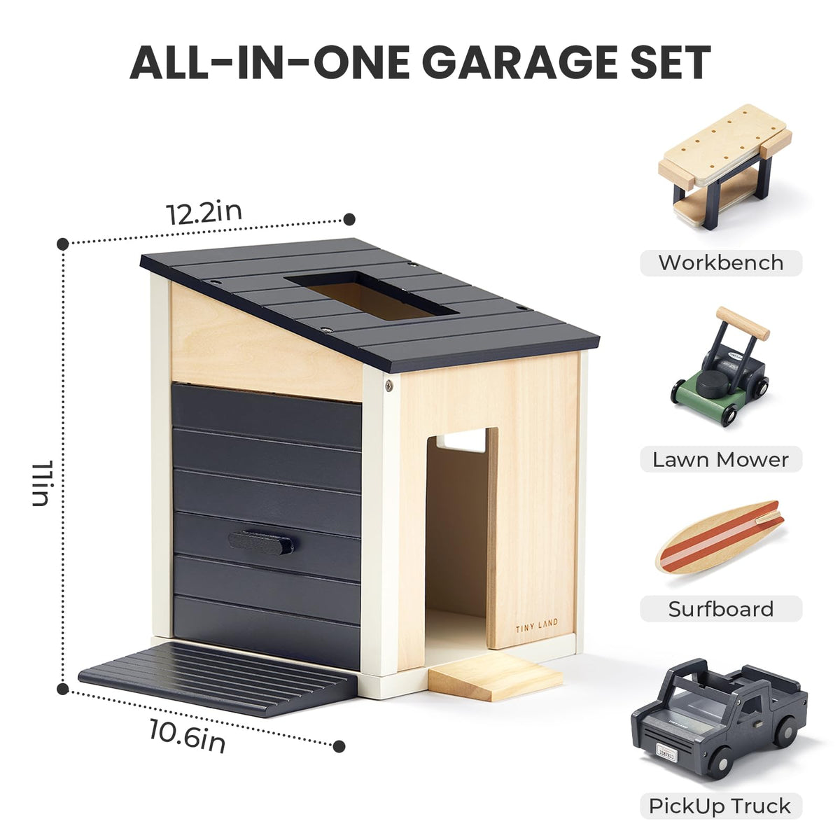 Tiny Land Wooden Dollhouse Garage Set Expansion Furniture & Accessories