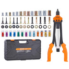 VEVOR Rivet Nut Tool, 16 inch Rivnut Tool Kit with 13PCS Metric and SAE Mandrels, 186PCS Rivet Nuts, Semi-auto Retraction, M3, M4, M5, M6, M8, M10
