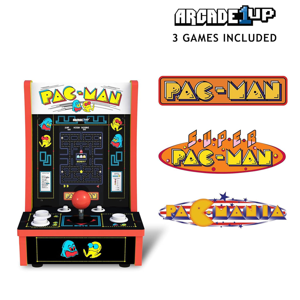 Arcade1Up Pac-Man Countercade Countertop Arcade Machine, 3 Retro Games