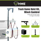 HME Truck Hitch Game Hoist Kit with Winch and Gambrel, 400 lb Capacity