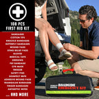 Everlit Survival Car Emergency Kit, Roadside Safety Tool Kit with Gloves,Digital Auto Air Compressor Tire Inflator, First Aid Kit, 12 Feet Jumper
