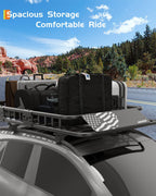 GarveeLife 46" x 36" Universal Roof Rack Cargo Carrier Basket, 200 Lbs Capacity Rooftop Cargo Rack, Car Top Luggage Holder Basket Heavy Duty for SUVs