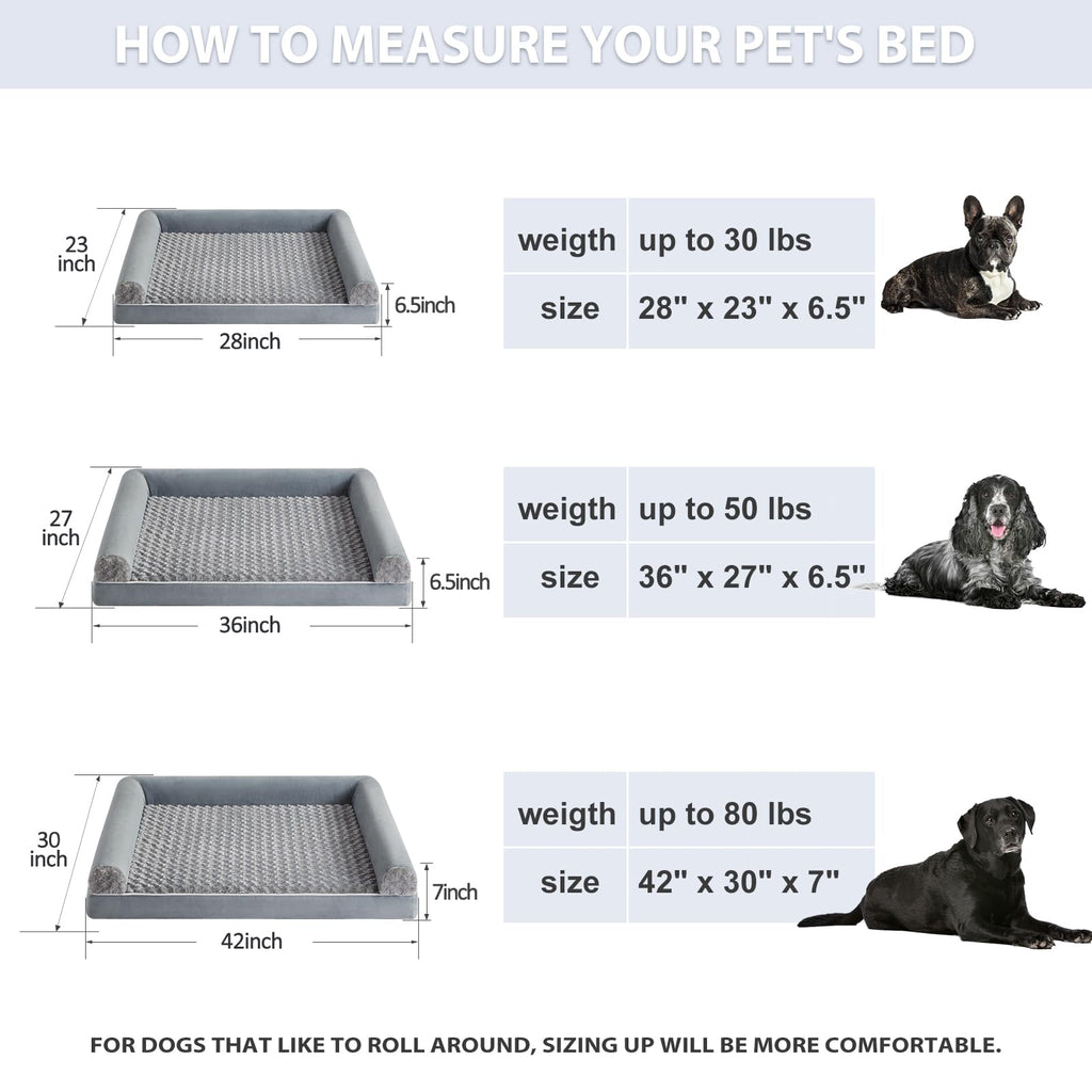 Orthopedic Washable Large Dog Bed for Senior Dog Comfy Sleep