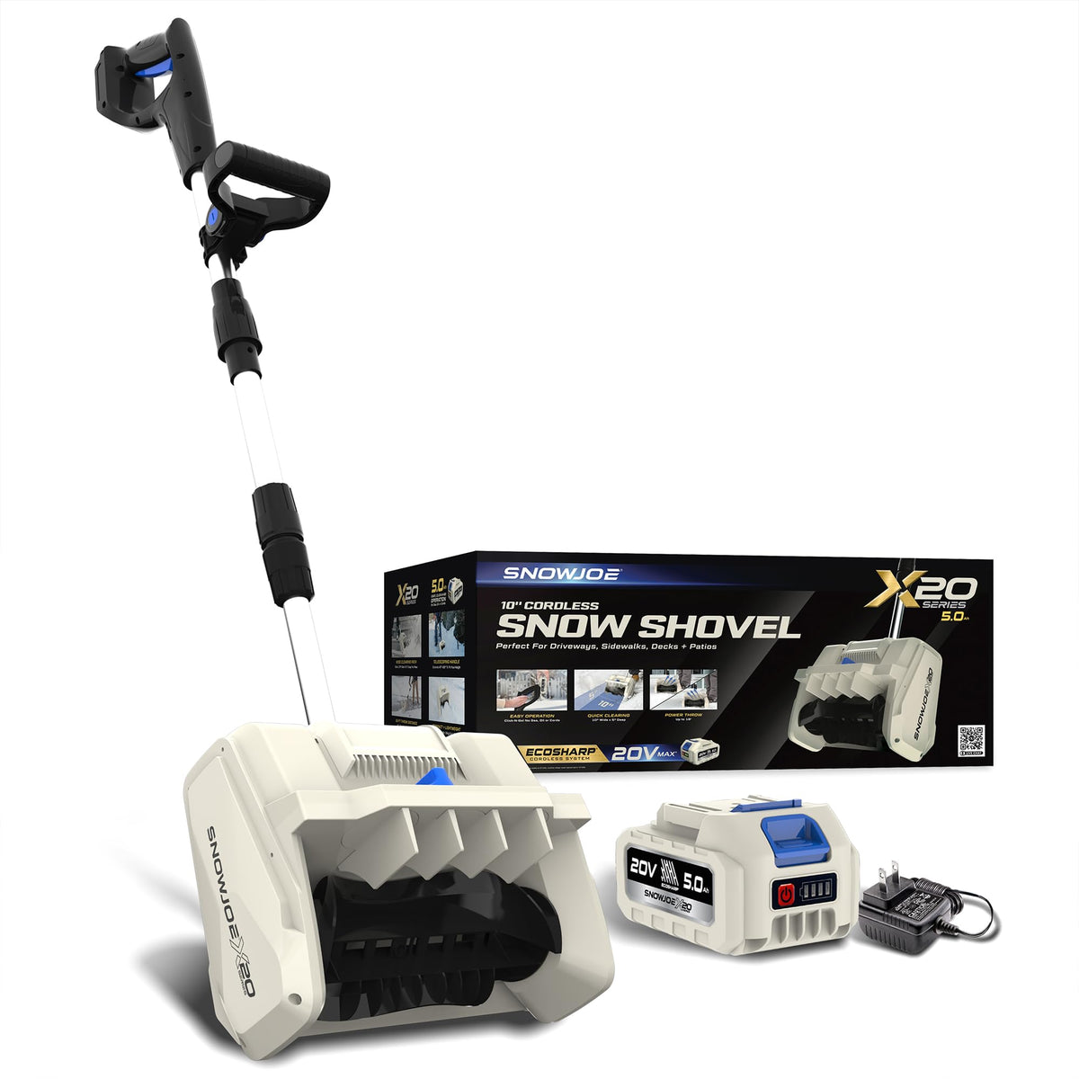 Snow Joe Cordless Electric Snow Shovel with Adjustable Handle, X20-SNOW-5A