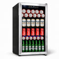 Honeywell Beverage Refrigerator and Cooler, 116 Can Mini Fridge with Glass Door for Soda Beer or Wine for Office or Bar with Adjustable Removable