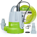Green Expert 1/3HP Submersible Sump Pump Kit with 25FT Lay-Flat Discharge Hose, Pump with Hose, Water Sensor Automatic/Manual Low Water Drain Pump