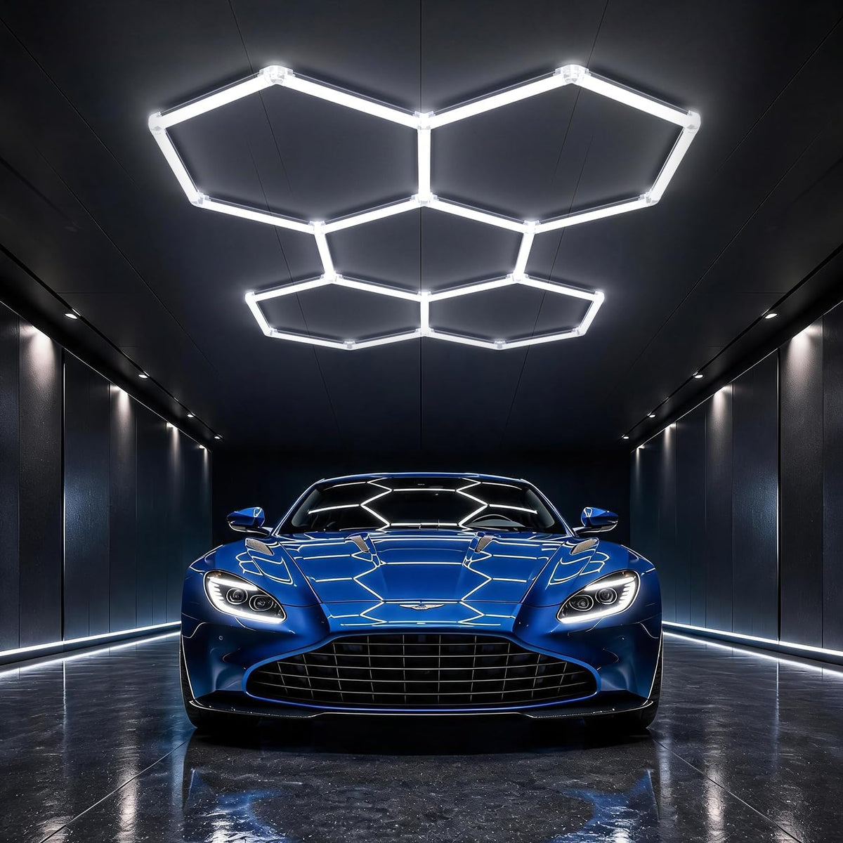 HYPERLITE Gen II Hexagon Garage Lights: 168W 16800LM 5 Grids Hexagon Led Light, 6500K Ultra Bright Honeycomb Hex Lights, Durable Design for Garage