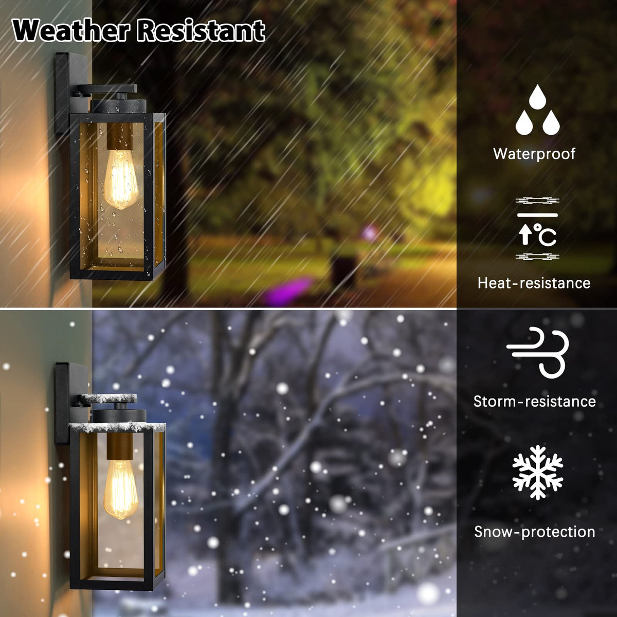 Outdoor Wall Light Fixtures, Modern Black Exterior Wall Lanterns