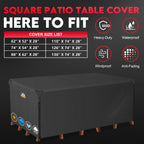 Patio Furniture Cover Rectangle - 110 Inch Outdoor Table Cover Waterproof & Heavy Duty, Large 600D Lawn Furniture Sofa Set Covers for Outside Dining