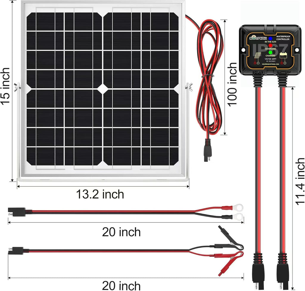 Solar Panel Kit 20W 12V Solar Battery Charger Trickle Maintainer
