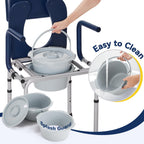 M73 Drop Arm Bedside Commodes for Seniors, Potty Chair for Adults