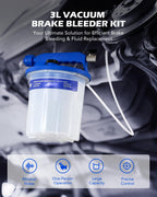 OMT 3L Vacuum Brake Bleeder Kit, 3.2 qt Pneumatic Brake Fluid Bleeder Kit