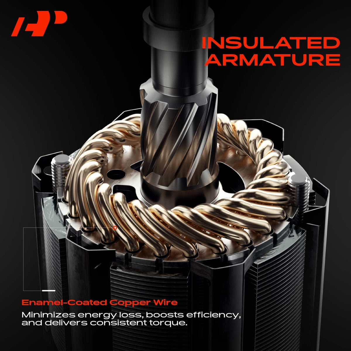 A-Premium Starter Motor, 12V 1.4KW 12 Teeth Clockwise