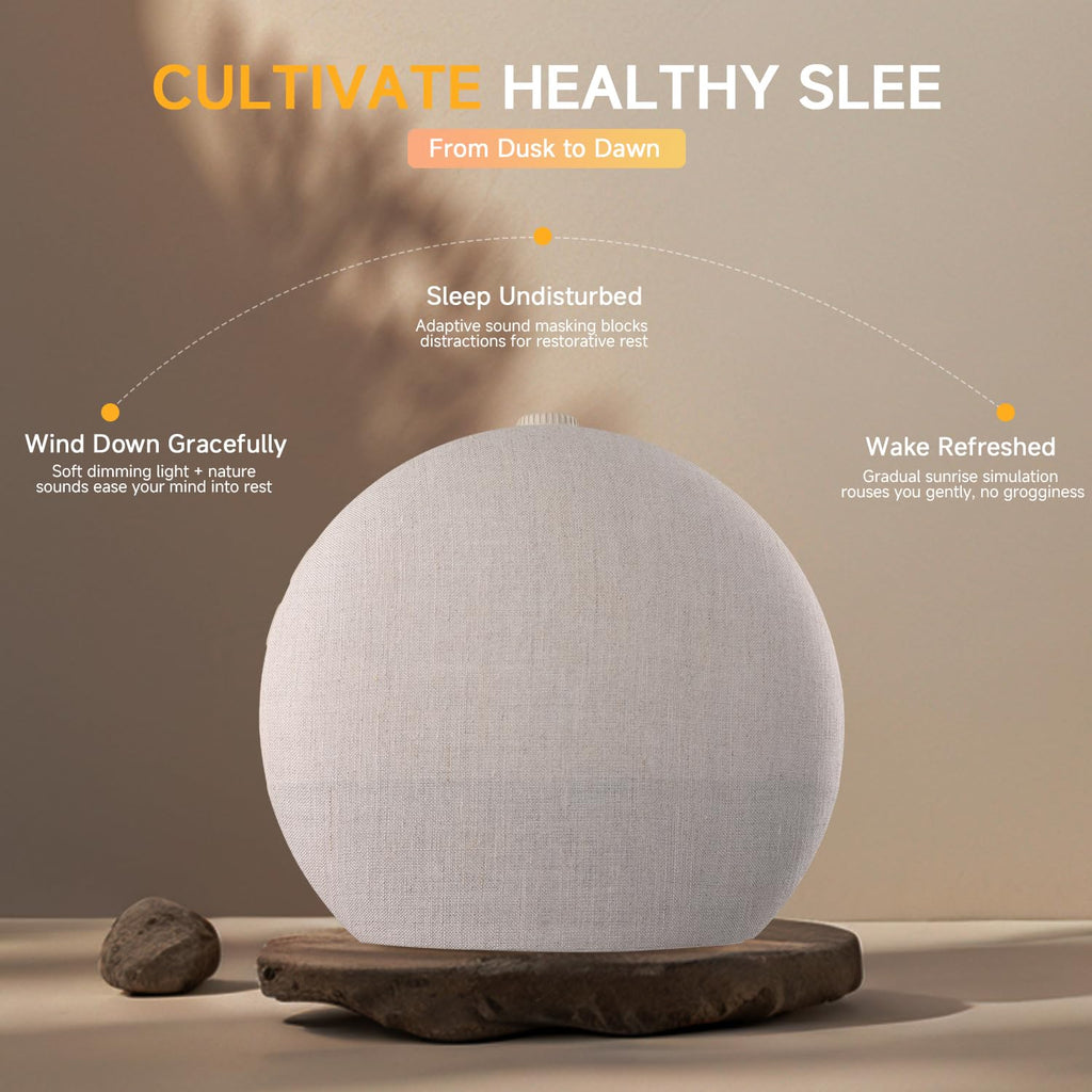 Sunrise Alarm Clock White Noise Machine with Bluetooth Speaker,Khaki
