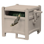Suncast 100 ft. Hose Hideaway, Garden Hose Reel Box, Light Taupe