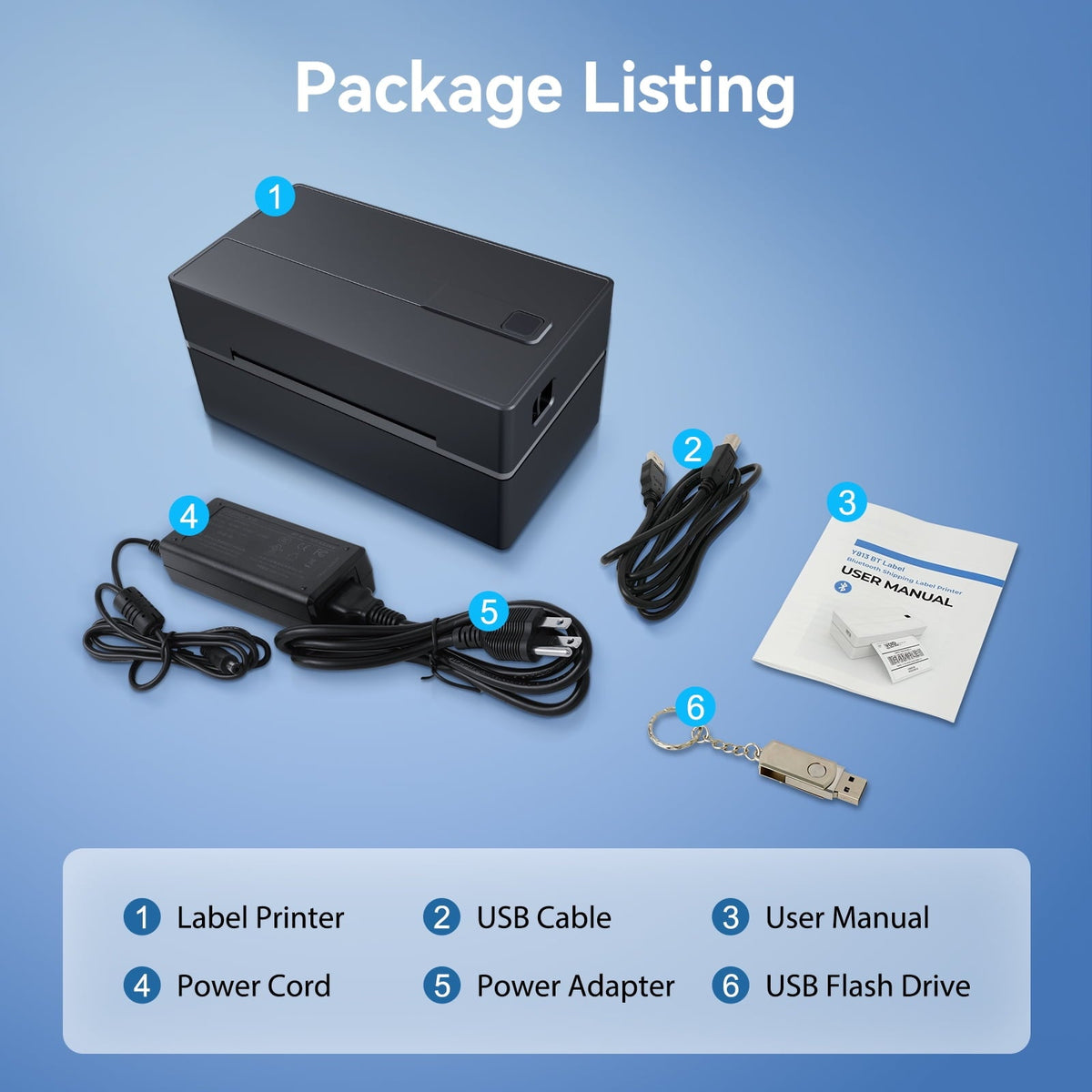 Label Printer Bluetooth 4x6 Thermal Wireless Shipping Label Maker for Packages, Compatible with Windows, iOS & Android, Ideal for Business & Home