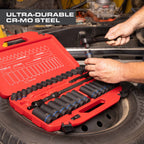 Hyper Tough 36-Piece 1/2-inch Drive Metric CRMO Impact Socket Set (mm)