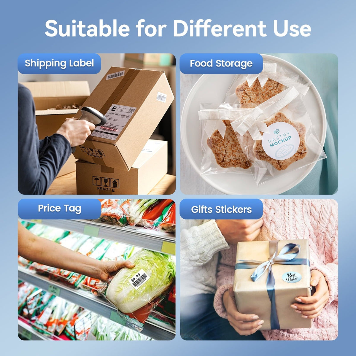 Label Printer Bluetooth 4x6 Thermal Wireless Shipping Label Maker for Packages, Compatible with Windows, iOS & Android, Ideal for Business & Home