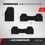 BDK ProLiner 4PC Set Car Floor Mats for Car SUV Van 3 Rows, All Weather Full Set Heavy Duty Black