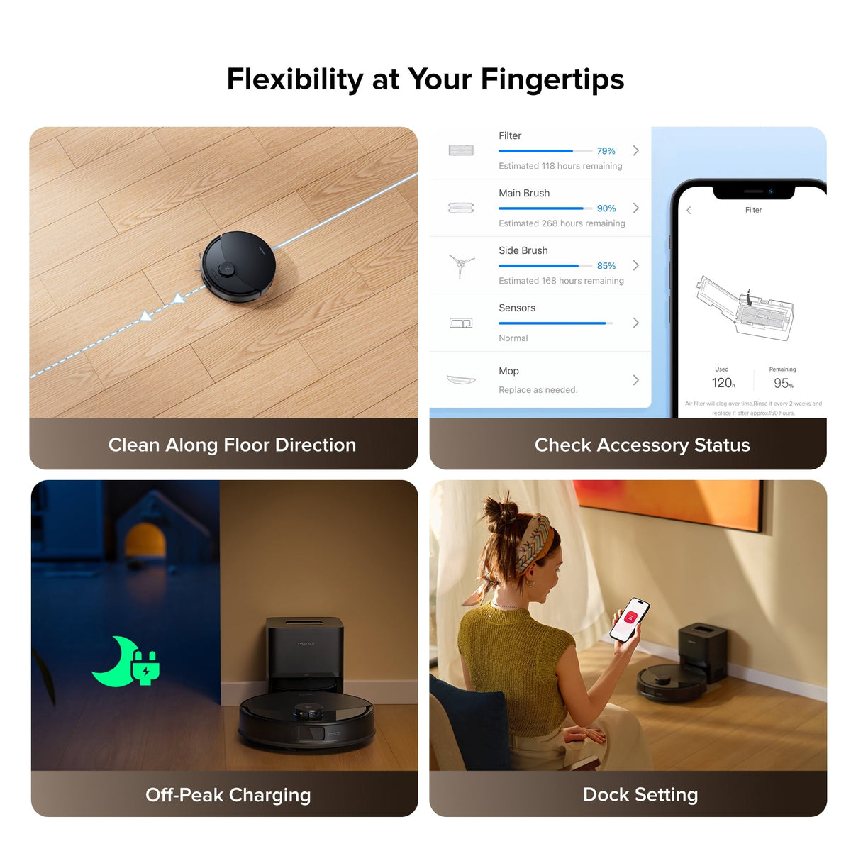 Roborock Q10 X5+ Robot Vacuum and Mop, Self-Emptying, Hands-Free Cleaning for up to 7 Weeks, 10,000Pa Suction, Obstacle Avoidance, LiDAR Navigation