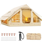 ABORON 6 Person Inflatable Camping Tent With Pump, 10ft x 7ft, 4 Season, Oxford - Glamping Family Tent