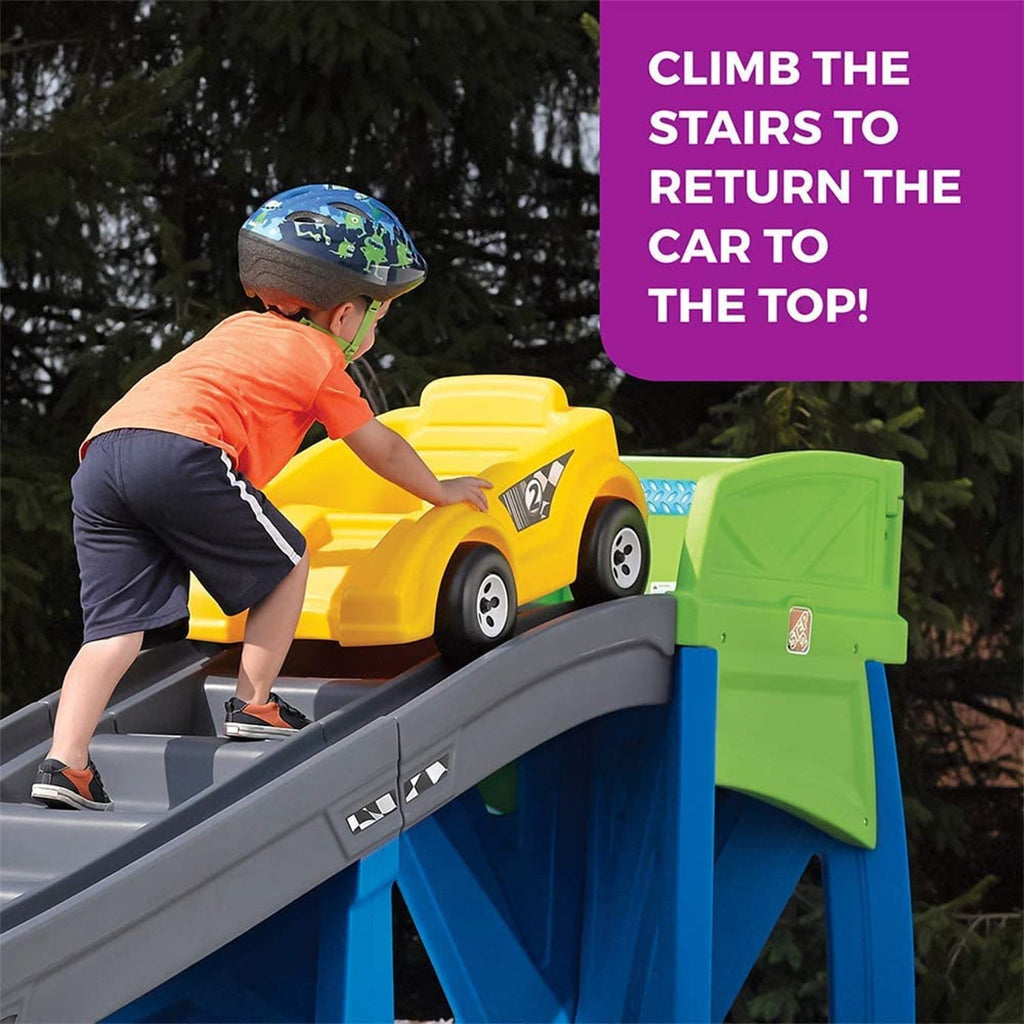 Step2 Roller Coaster Ride-On Toy With Climbing Stairs, Multi-Colored, Ages 3+ - Extreme Coaster