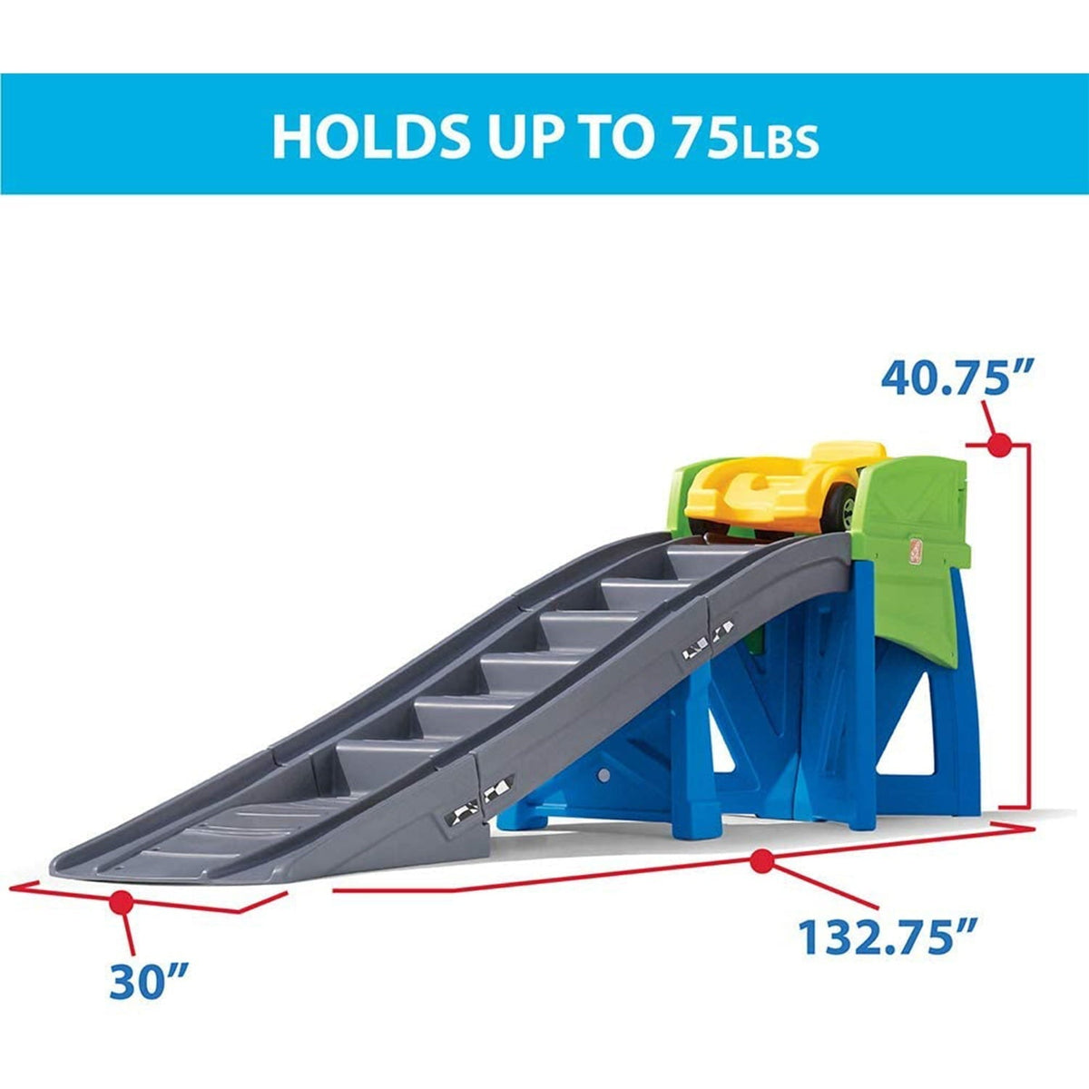 Step2 Roller Coaster Ride-On Toy With Climbing Stairs, Multi-Colored, Ages 3+ - Extreme Coaster