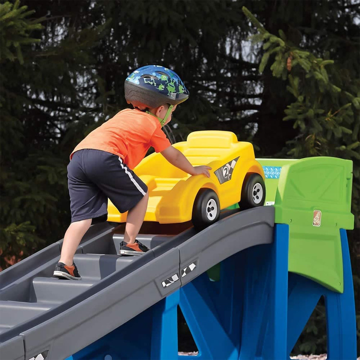 Step2 Roller Coaster Ride-On Toy With Climbing Stairs, Multi-Colored, Ages 3+ - Extreme Coaster