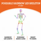 Light-Up LED Poseable Skeleton, Multicolor, 5', Halloween by Way To Celebrate