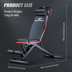 BAOKALER Weight Bench with U Shape Handle, Workout Bench with Resistance Bands, Bench Press, 1000 lbs