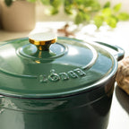 Lodge 7 qt Enameled Cast Iron Dutch Oven with Loop Handles, Emerald