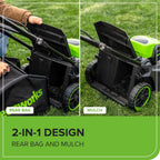 Greenworks Cordless Push Lawn Mower 60V 17in 4.0Ah Battery 3A Charger - 60v-17-push-4-0ah
