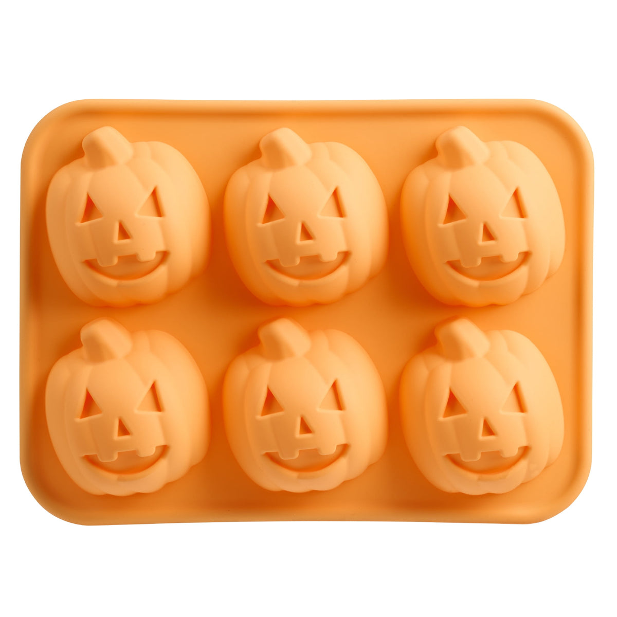 Way To Celebrate 6-Cavity Silicone Cakelet Pan Jack-O'-Lantern Orange