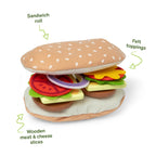 Melissa & Doug Wooden Slice & Stack Sandwich Counter with Deli Slicer – 56-Pieces - FSC Certified