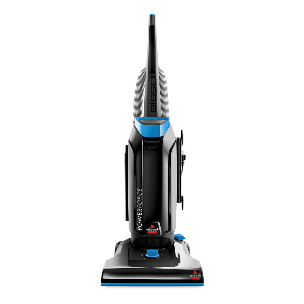 BISSELL PowerForce Bagged, Upright Vacuum, Powerful Suction, Allergen Filtration Bags, Flexible Reach, 1739, Black & Blue