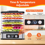 TNTANTS Food Dehydrator, 8 Trays Electric Dehydrator with Adjustable 48H Timer & 95-176℉ Temperature Control, Dehydrator for Food and Jerky, Fruits