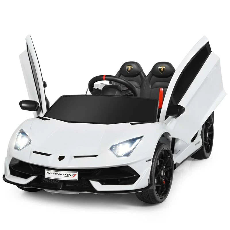 Licensed Lamborghini SVJ Kids Ride-On Car, 12V Battery Powered - Red, White, Black, Green Or Pink