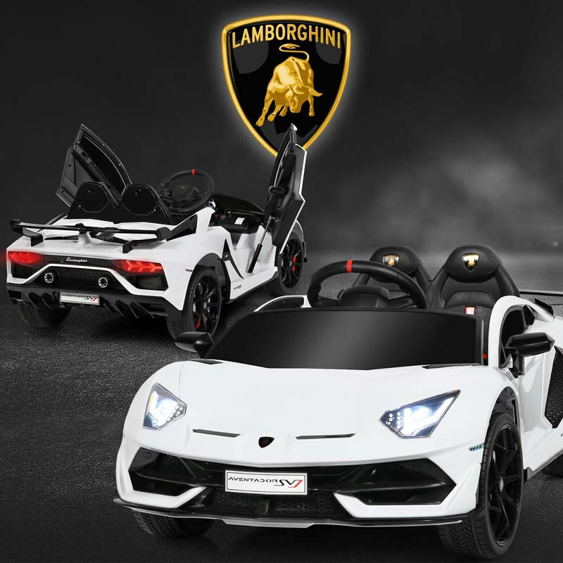 Licensed Lamborghini SVJ Kids Ride-On Car, 12V Battery Powered - Red, White, Black, Green Or Pink
