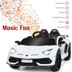 Licensed Lamborghini SVJ Kids Ride-On Car, 12V Battery Powered - Red, White, Black, Green Or Pink