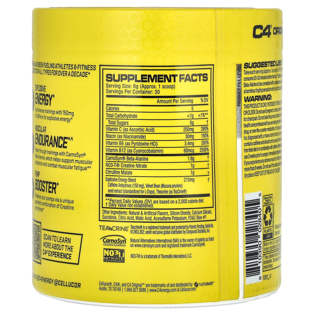 C4 Original Pre-Workout Powder, Icy Blue Razz, 30 Servings