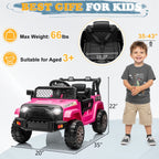 Ktaxon 12V Kids Electric Ride on Car, Battery Powered Ride on Toys Truck with Remote Control, Electric Car for Kids w/Bluetooth & Lights, Pink