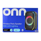 Onn Medium Portable Party Speaker Gen. 2, IPX7 Waterproof, 3 Speakers, Black